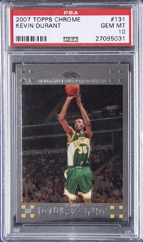 2007-08 Topps Chrome #131 Kevin Durant Rookie Card - PSA GEM MT 10